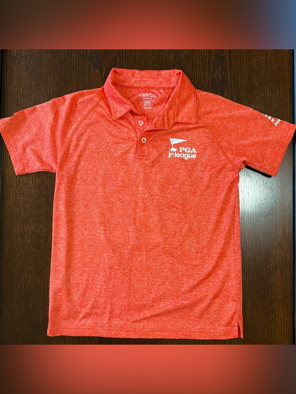 PGA Jr. League Orange Polo Style Shirt Kids Sz Large Age 9-10 (Great Condition)